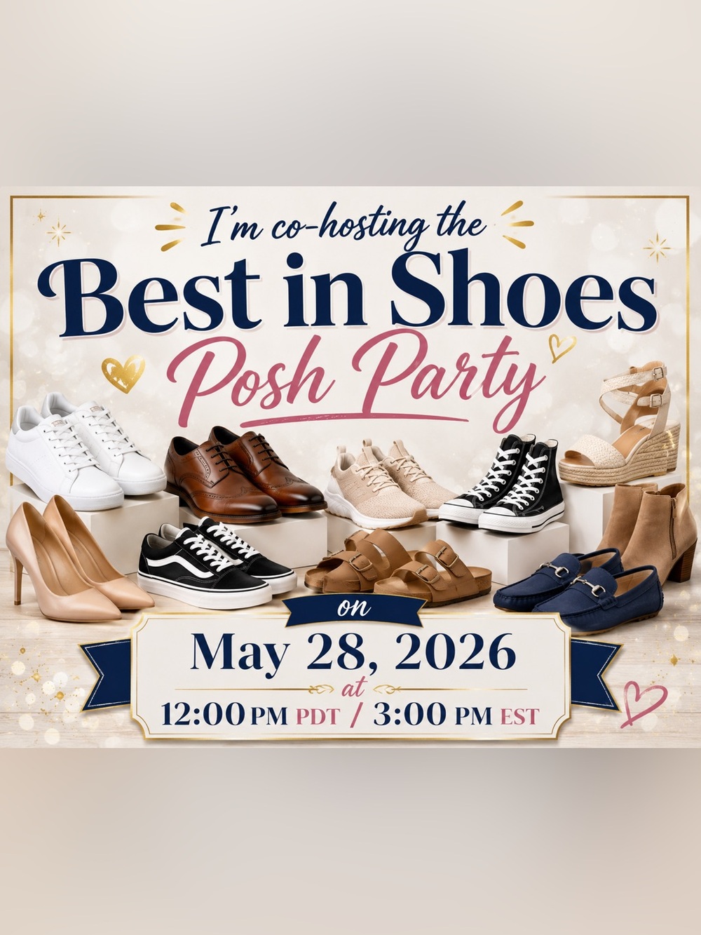 Join me as I co-host the Best in Shoes Posh Party on May 28, 2026 at 3:00 EST🥳👢👞